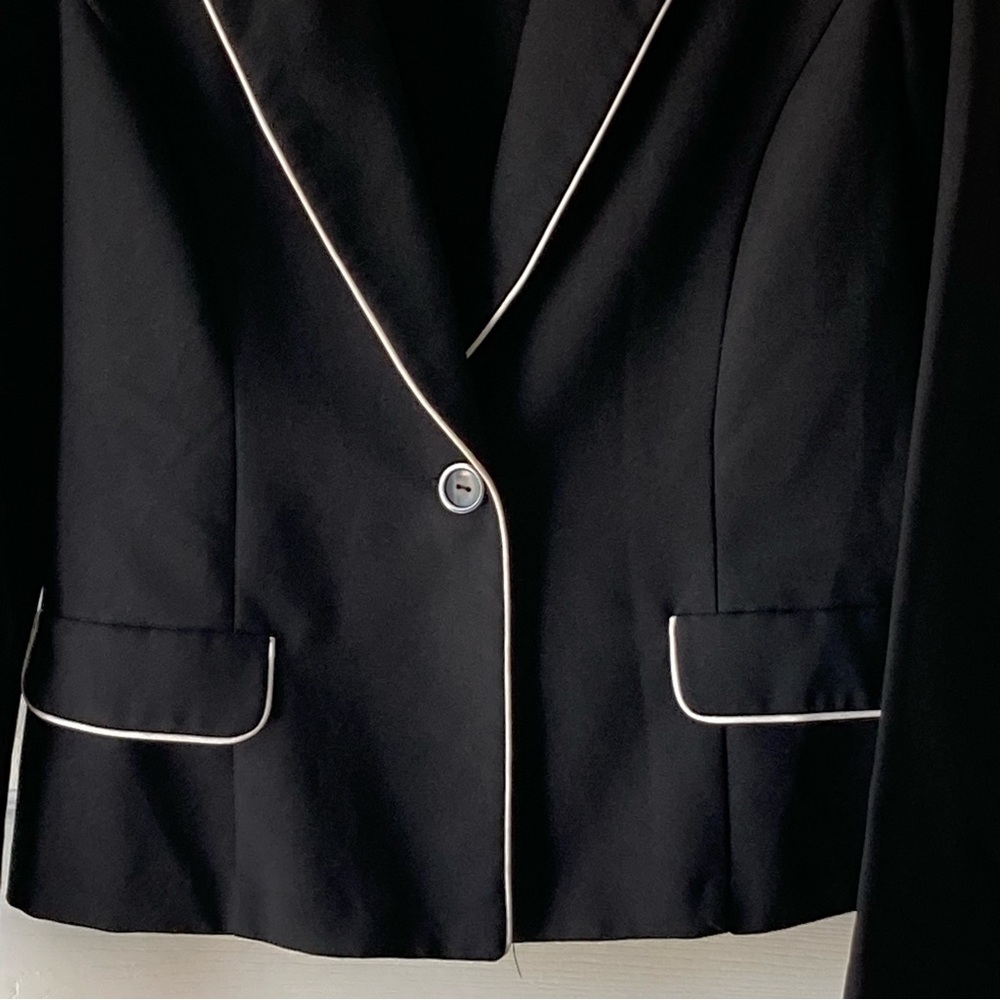 Perceptions Blazer Suit Jacket Size 8 Black White - image 8